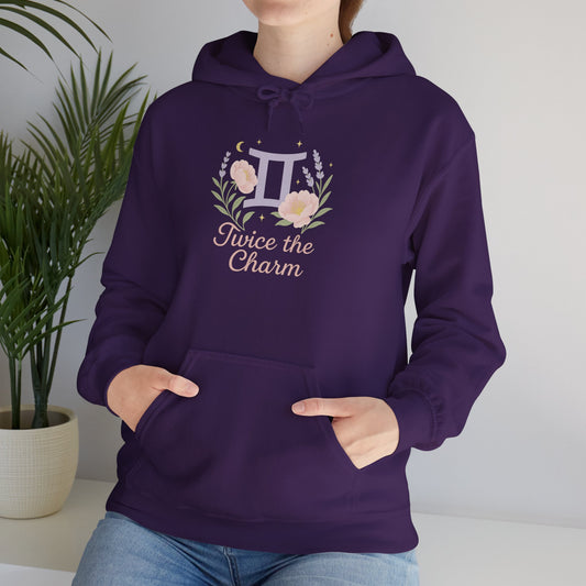 Gemini Zodiac Unisex Hoodie - Geminis Have Twice the Charm, Zodiac Sweatshirt, Astrology Gift, Horoscope Clothing, Star Sign Apparel, Zodiac