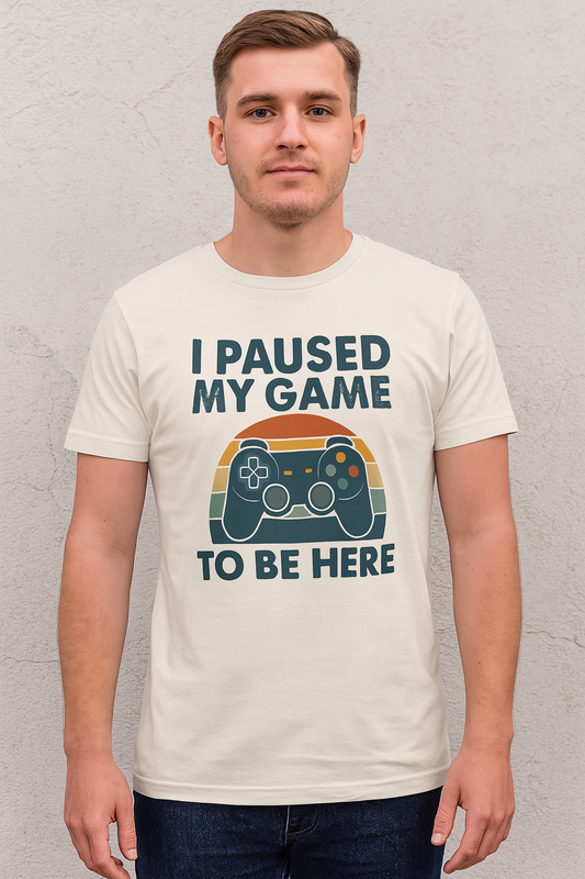 Unisex Gamer Comfort Colors T-Shirt - I Paused My Game to Be Here, Perfect Gift for Gamers, Video Game Lovers, Casual Wear, Birthday Gift, Fun Tee