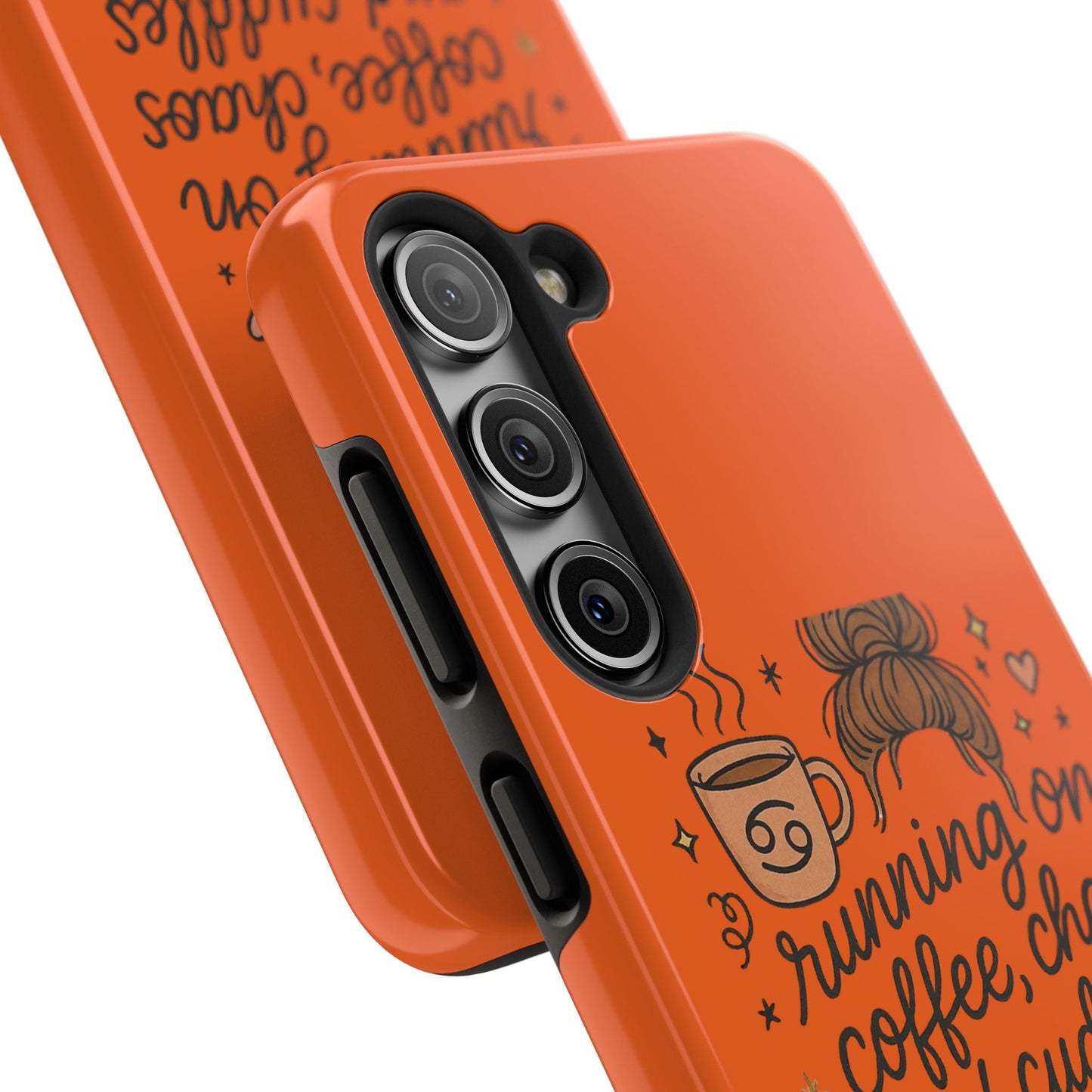 Cute Coffee Chaos Phone Case - Running on Coffee, Chaos & Cuddles, Stylish Tough Case for Coffee Lovers, Gift for Friends, Cute Phone Cover