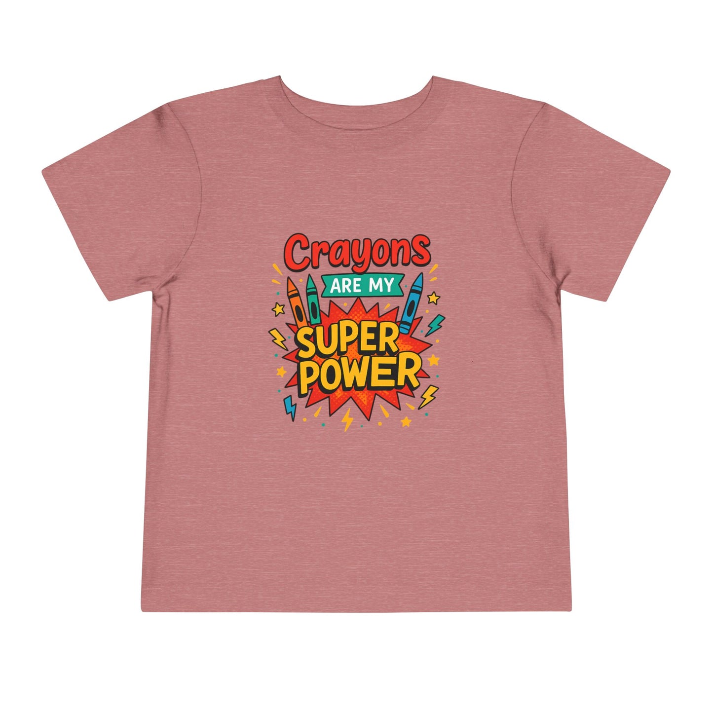 Toddler Super Power Tee, Kids' T-Shirt, Crayon Design, Gift for Preschoolers, Fun Summer Outfit, Birthday Gift Idea