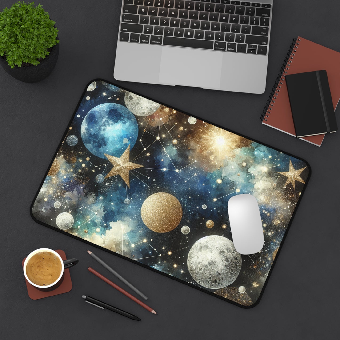 Cosmic Galaxy Desk Mat - Space-Themed Desk Accessories, Unique Gifts for Students, Home Office Decor, Gamer Mat, Astronomy Lovers