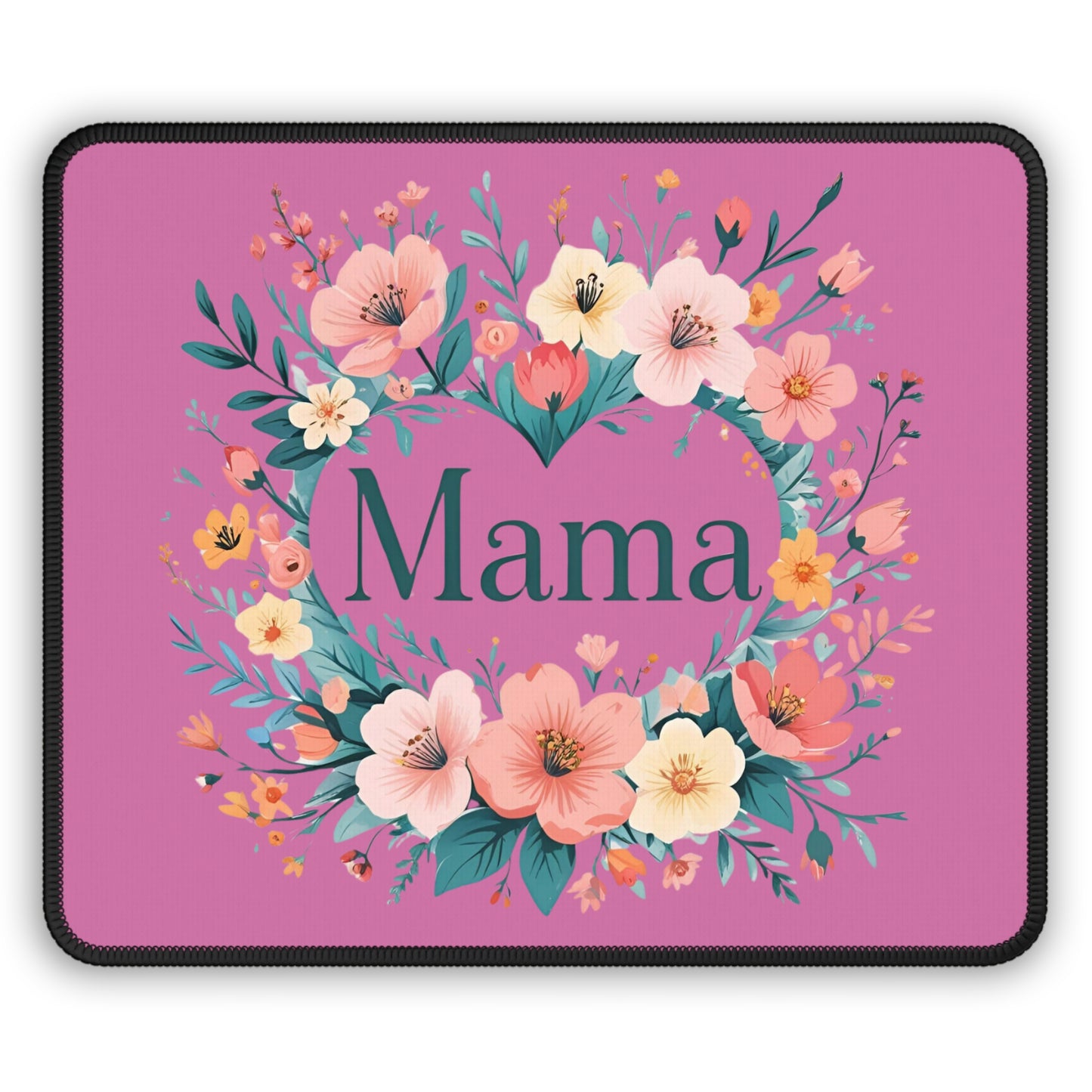 Floral Mama Gaming Mouse Pad - Cute Desk Accessory for Moms, Gamer Gifts, Mom Appreciation, Office Decor, Mother's Day, Floral Mousepad