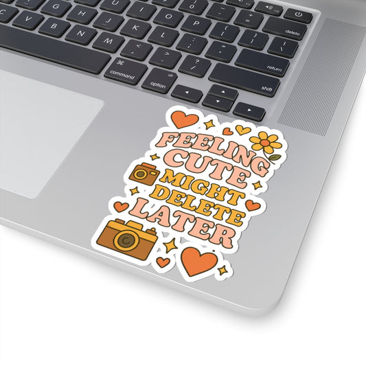 Cute Camera Kiss-Cut Stickers, Aesthetic Laptop Decals, Fun Gift for Friends, Scrapbooking Supplies, Phone Accessories