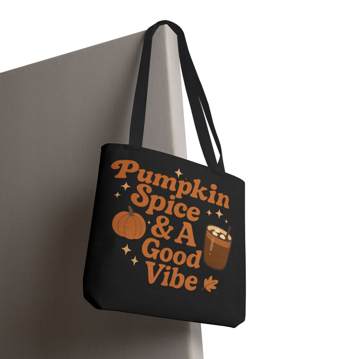 Pumpkin Spice Tote Bag - Fall Essentials, Autumn Tote, Halloween Gift, Good Vibe Bag, Seasonal Shopping Bag