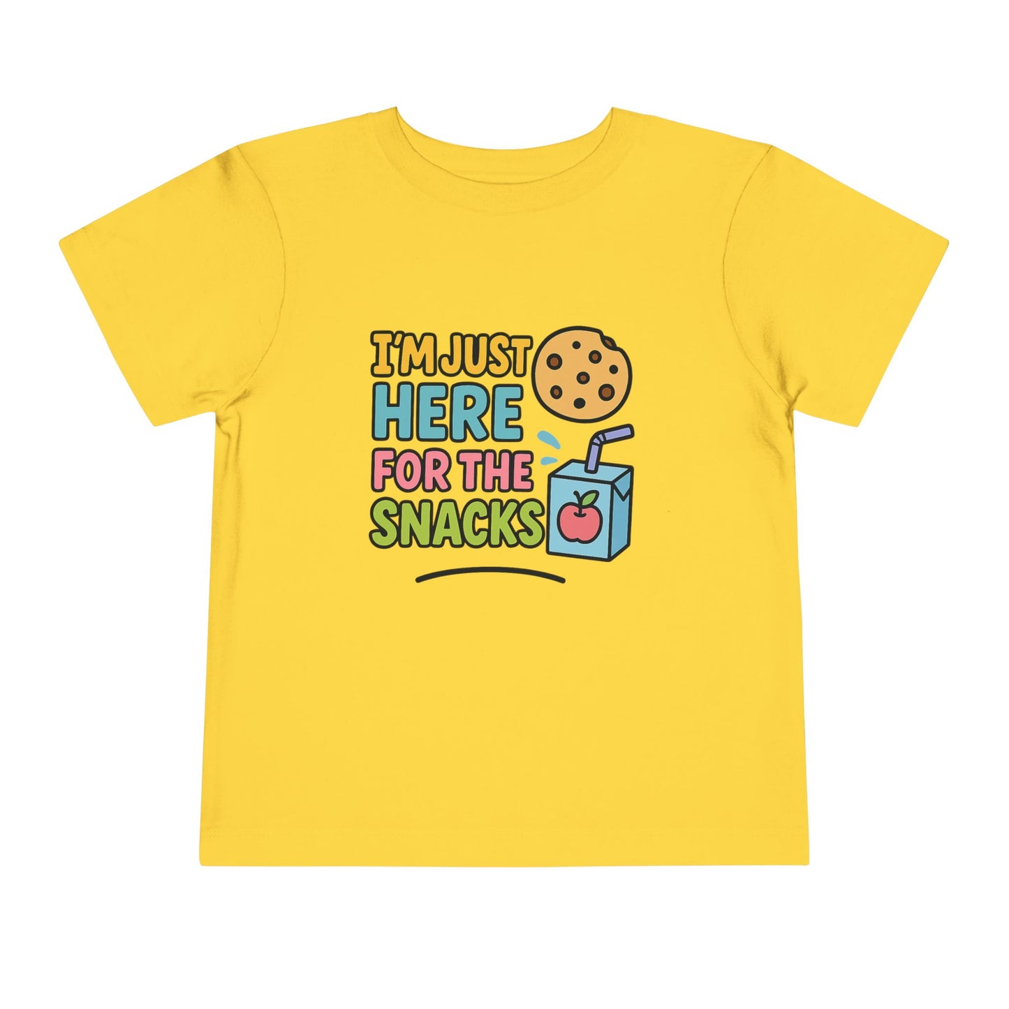 Funny Toddler Tee - I'm Just Here for the Snacks, Kids Short Sleeve Shirt, Snack Lover Gift, Playtime Top, Cute Toddler Clothing