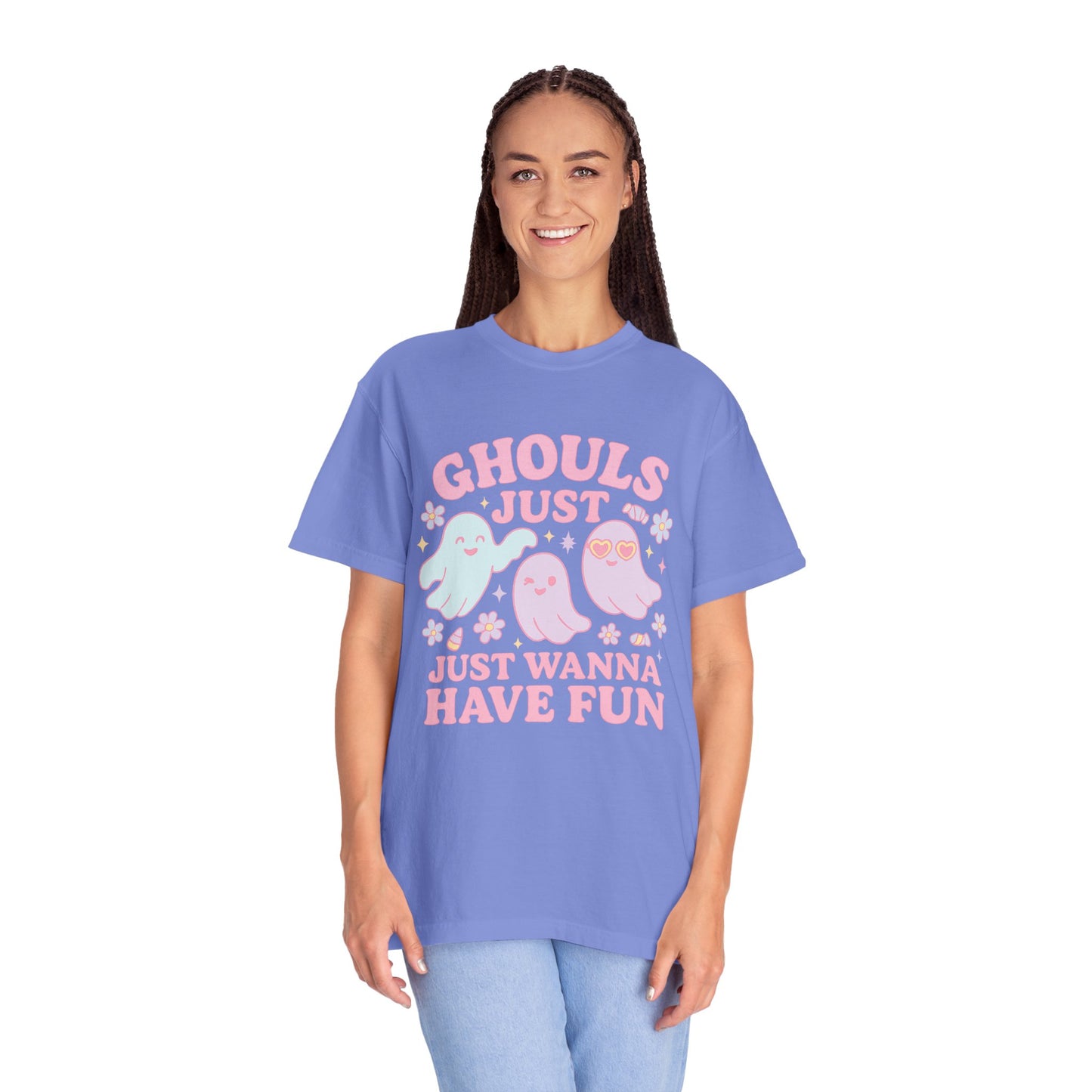 Ghouls Just Wanna Have Fun Comfort Colors T-Shirt, Spooky Vibes, Halloween Apparel, Unisex Graphic Tee, Cute Ghost Design, Casual Wear