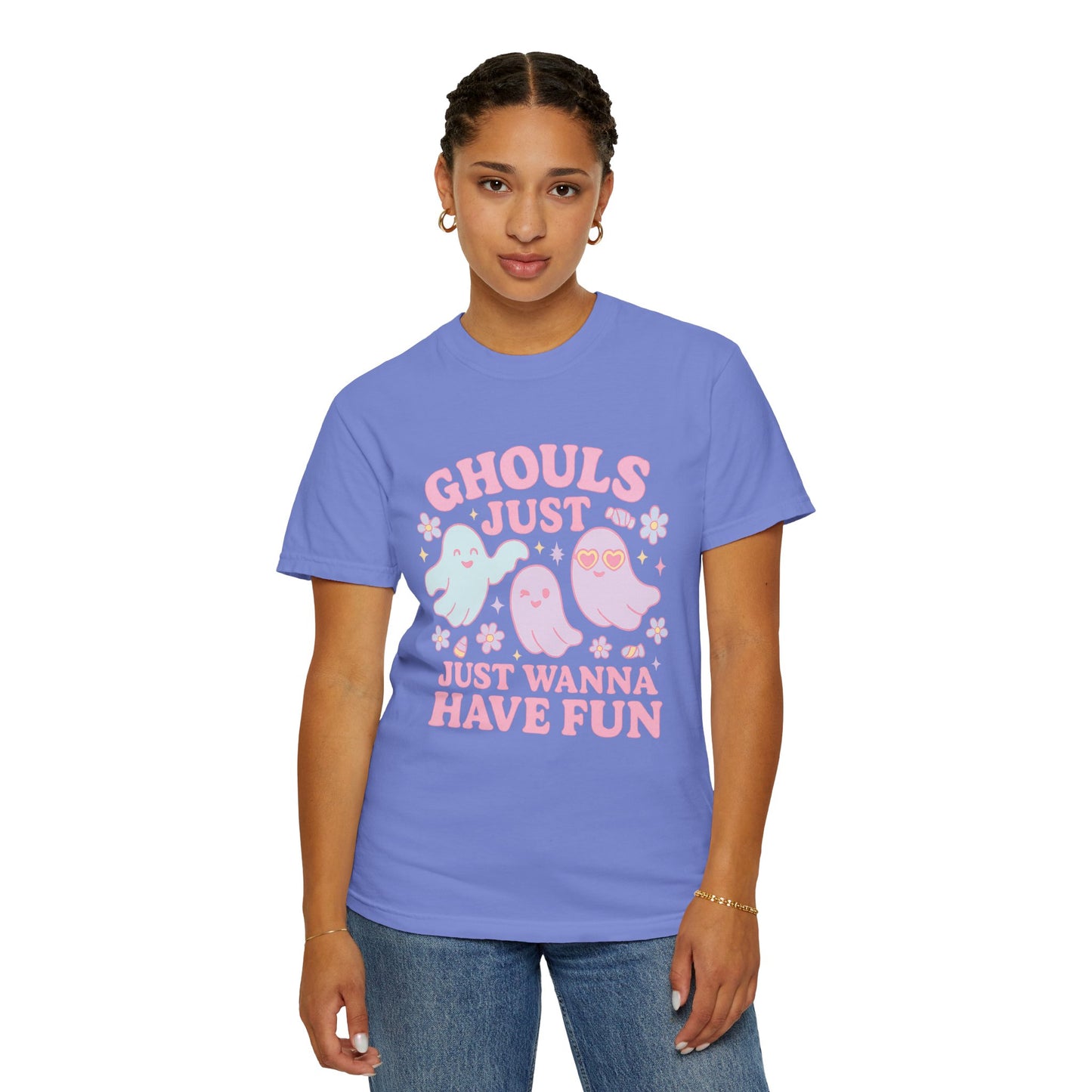 Ghouls Just Wanna Have Fun Comfort Colors T-Shirt, Spooky Vibes, Halloween Apparel, Unisex Graphic Tee, Cute Ghost Design, Casual Wear