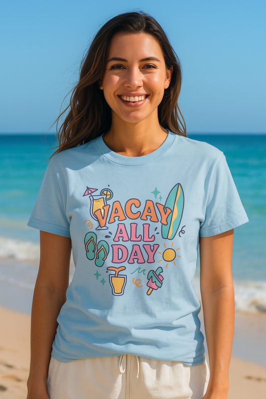 Cool Vacation Vibes T-shirt - Casual Summer Tee, Unisex Apparel, Beach Outfit, Travel Shirt, Fun Gift for Holidays