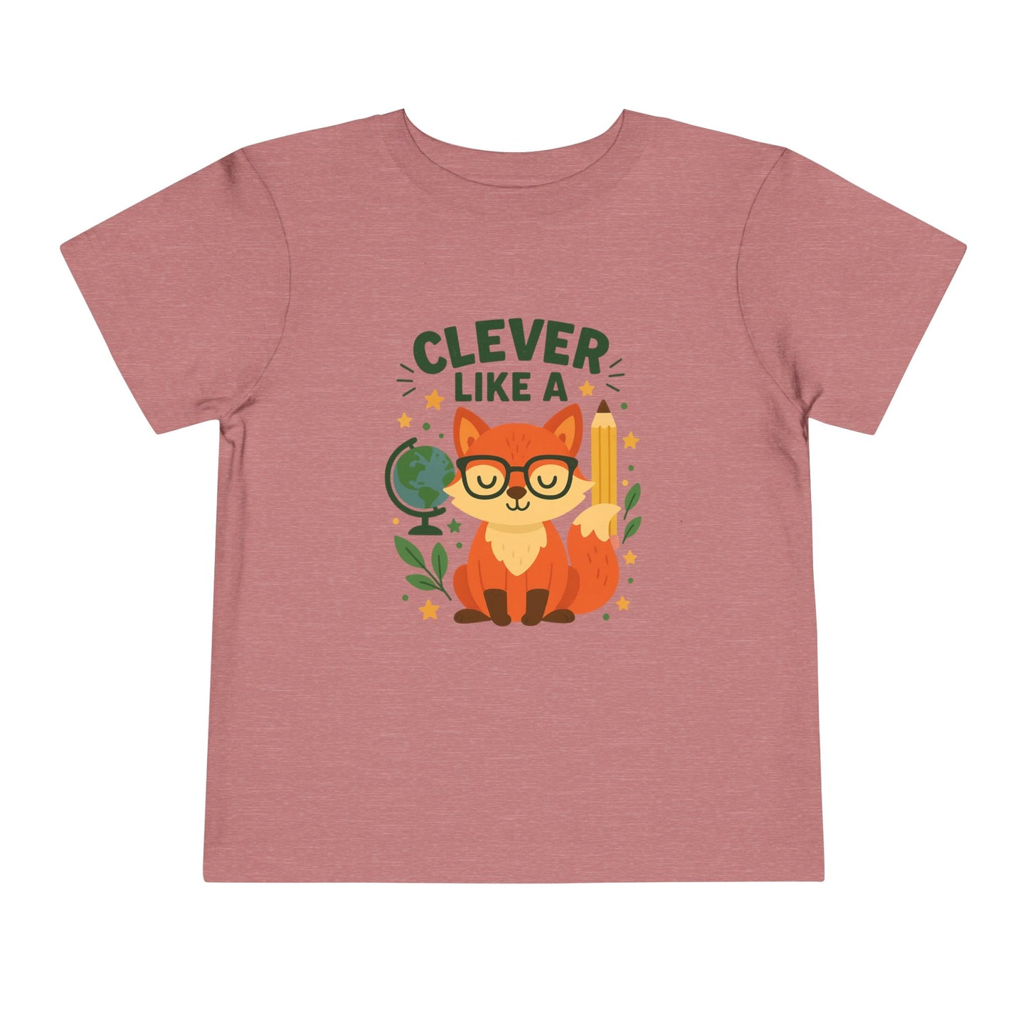 Clever Like A Fox Toddler Tee, Cute Kids T-Shirt, Back To School Shirt, Gift for Child, Toddler Apparel, Fun Graphic Tee