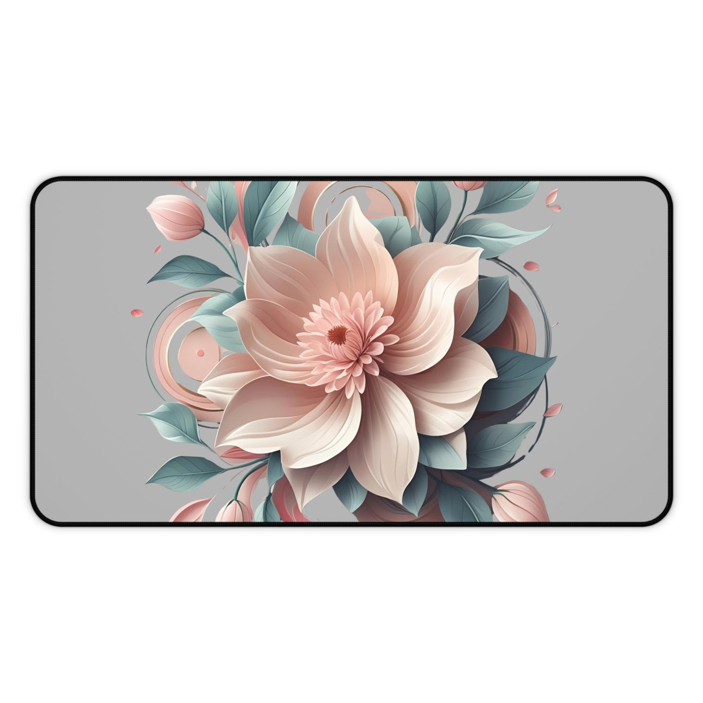 Floral Desk Mat - Elegant Office Decor, Mouse Pad, Game Setup, Housewarming Gift, Home Office Essential