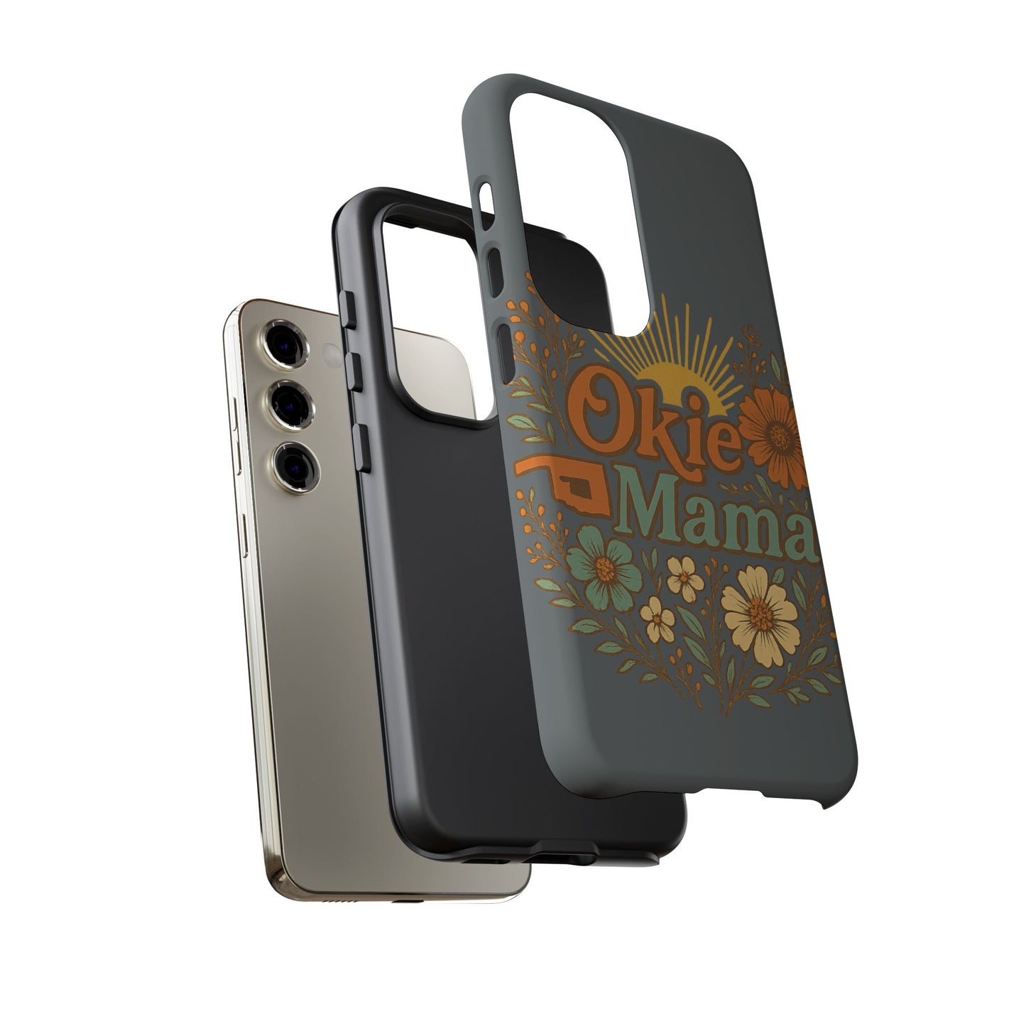 Floral Phone Case for Okie Mamas, Custom Tough Case, Gift for Mothers Day, Birthday, Stylish Phone Cover, Nature-Inspired Design