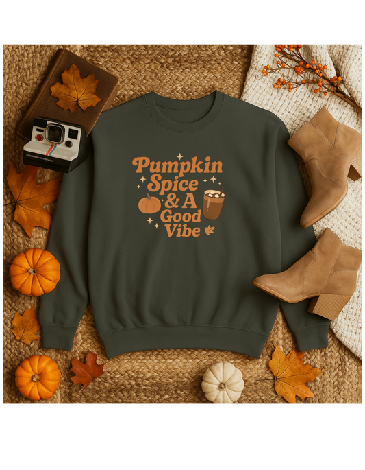Pumpkin Spice Comfort Colors Sweatshirt, Fall Cozy Wear, Unisex Autumn Clothing, Seasonal Gift, Pumpkin Lovers Sweatshirt, Cute Sweatshirt for Fall